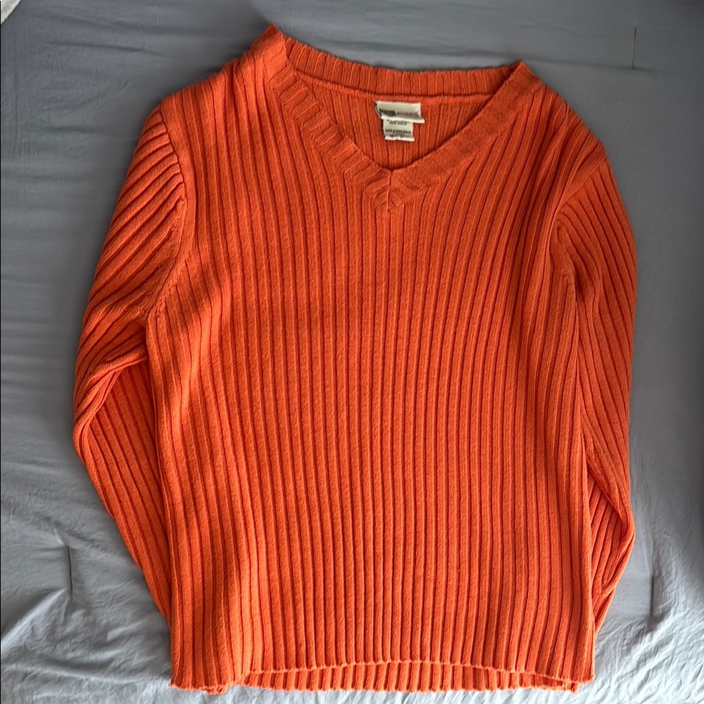 V-Neck Orange Sweater
